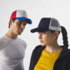 Cappellino trucker a 5 pannelli in poliestere pannello frontale imbottito